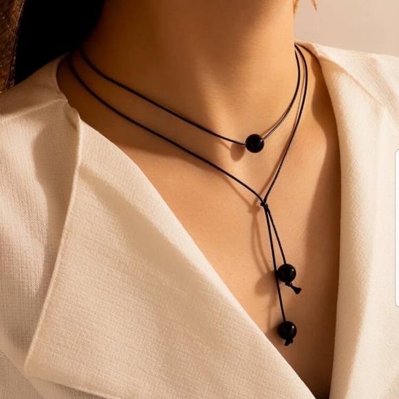Nikkiwallflower Jewelry - *Lanie* Black Bead Necklace